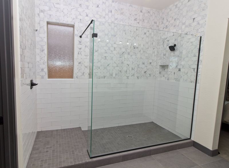 Walk-In Shower Featuring Natural Stone