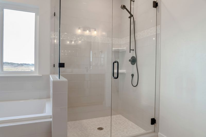 Open Concept Shower with Black Framing